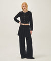 Marithé François Girbaud Women's Lace Shirring Crop Blouse Black