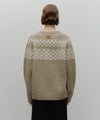 Marithé François Girbaud Fairisle Crew Neck Knit Pullover Beige
