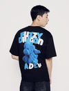 ADLV Fuzzy Font Dragon Short Sleeve T-Shirt