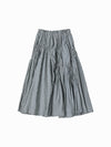 ADLV Woman Check Shirring Long Skirt