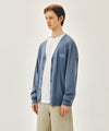 Marithé François Girbaud SMALL CLASSIC LOGO V-NECK KNIT CARDIGAN vintage blue