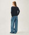 Marithé François Girbaud W Low-Waist Tuck Wide Denim Pants