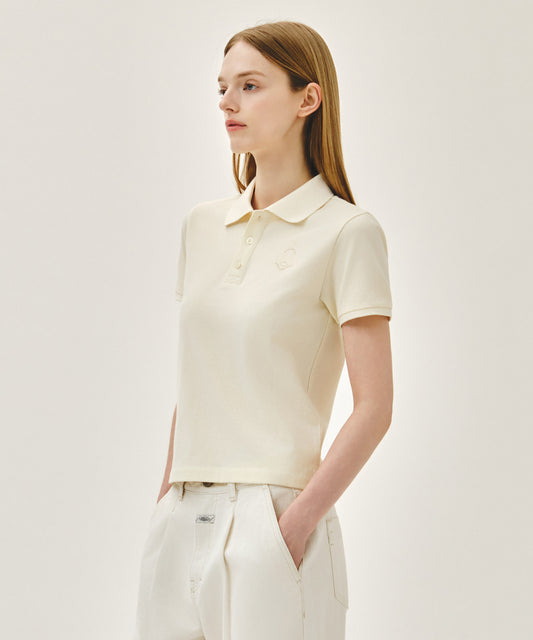 Marithé François Girbaud W EMBLEM PK COLLAR TEE