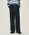 Marithé François Girbaud New M Low-Waist Tuck Wide Denim Pants Blue
