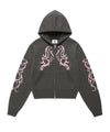 Cavish Women's Butterfly Knit Zip Up Hoodie