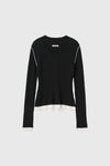 General Idea WOMAN Henry Neck Layered Knit Pullover