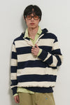 General Idea UNISEX Open Button Stripe Hoodie