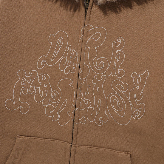 Nice Ghost Club Dark Fantasy Fur Hoodie Zip Up