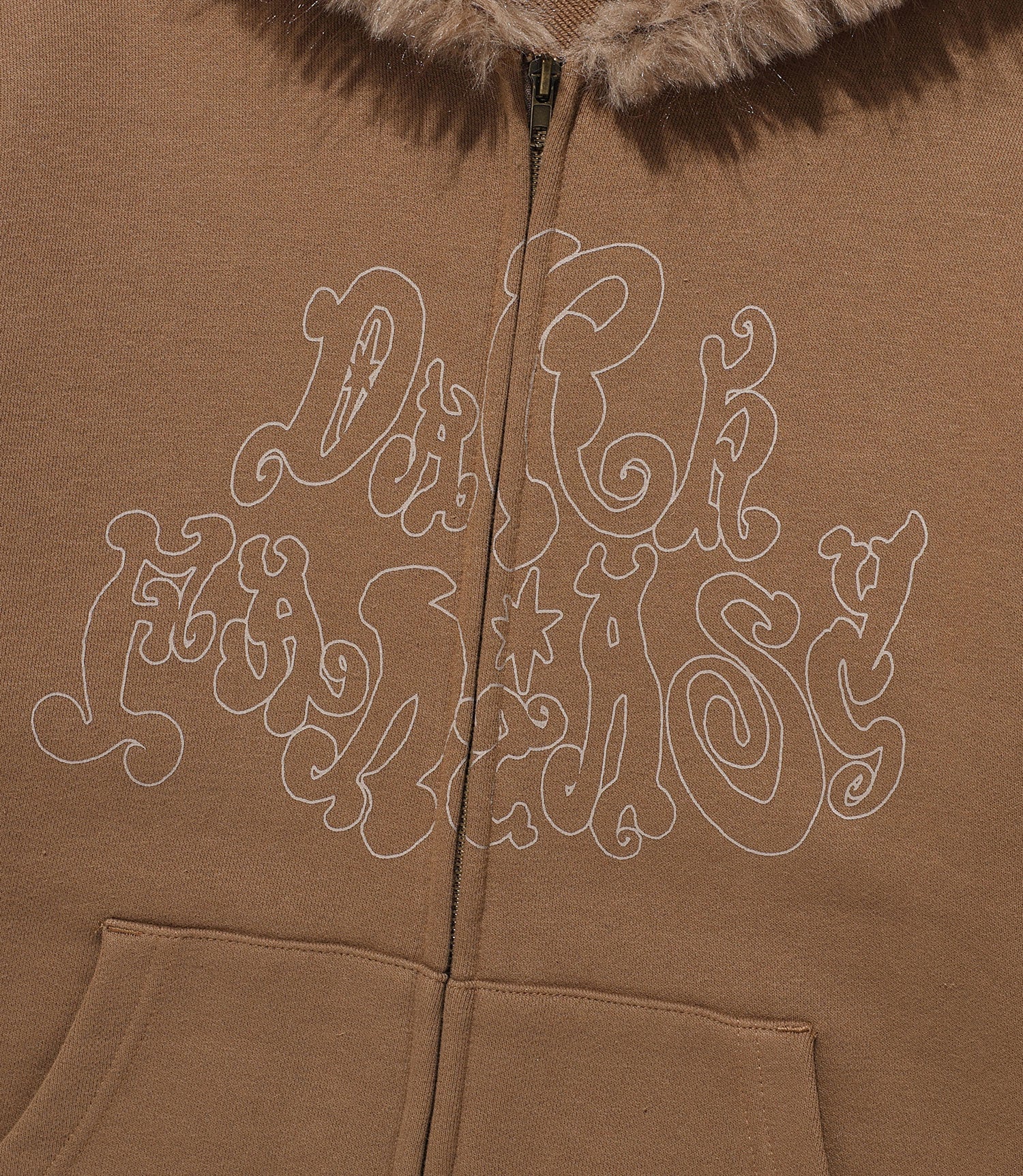 Nice Ghost Club Dark Fantasy Fur Hoodie Zip Up