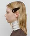 Marithé François Girbaud Circle Logo Velvet Hair Pin