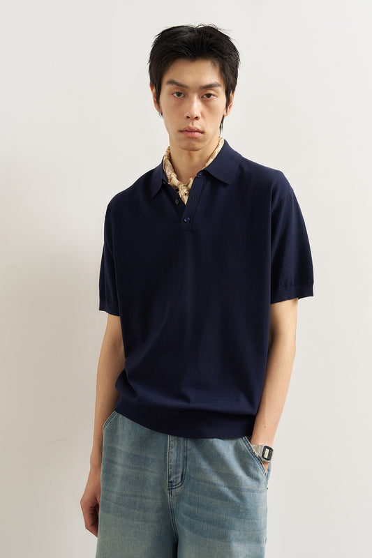 General Idea MAN Essential Collar Neck Half Knit