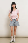 General Idea WOMAN One-Tuck Wide Denim Shorts