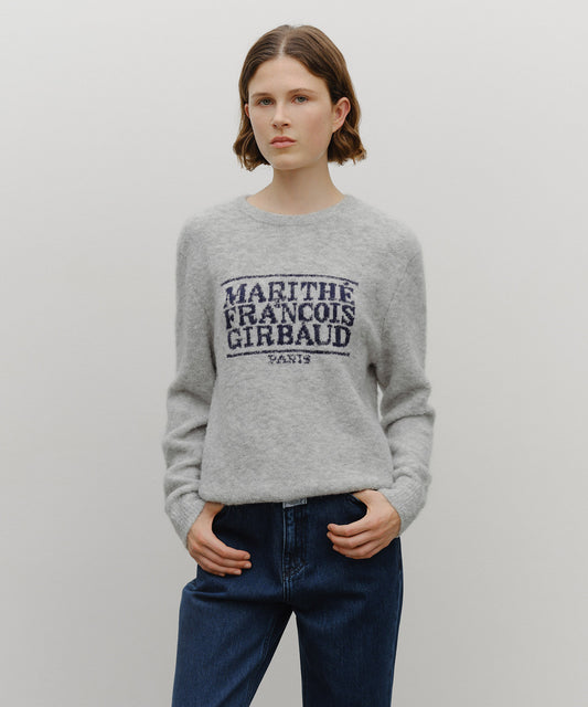 Marithé François Girbaud Boucle Classic Logo Knit Pullover