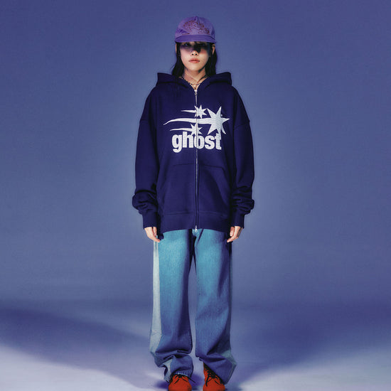 Nice Ghost Club Ghost 3Star Hoodie Zip Up [Charcoal]