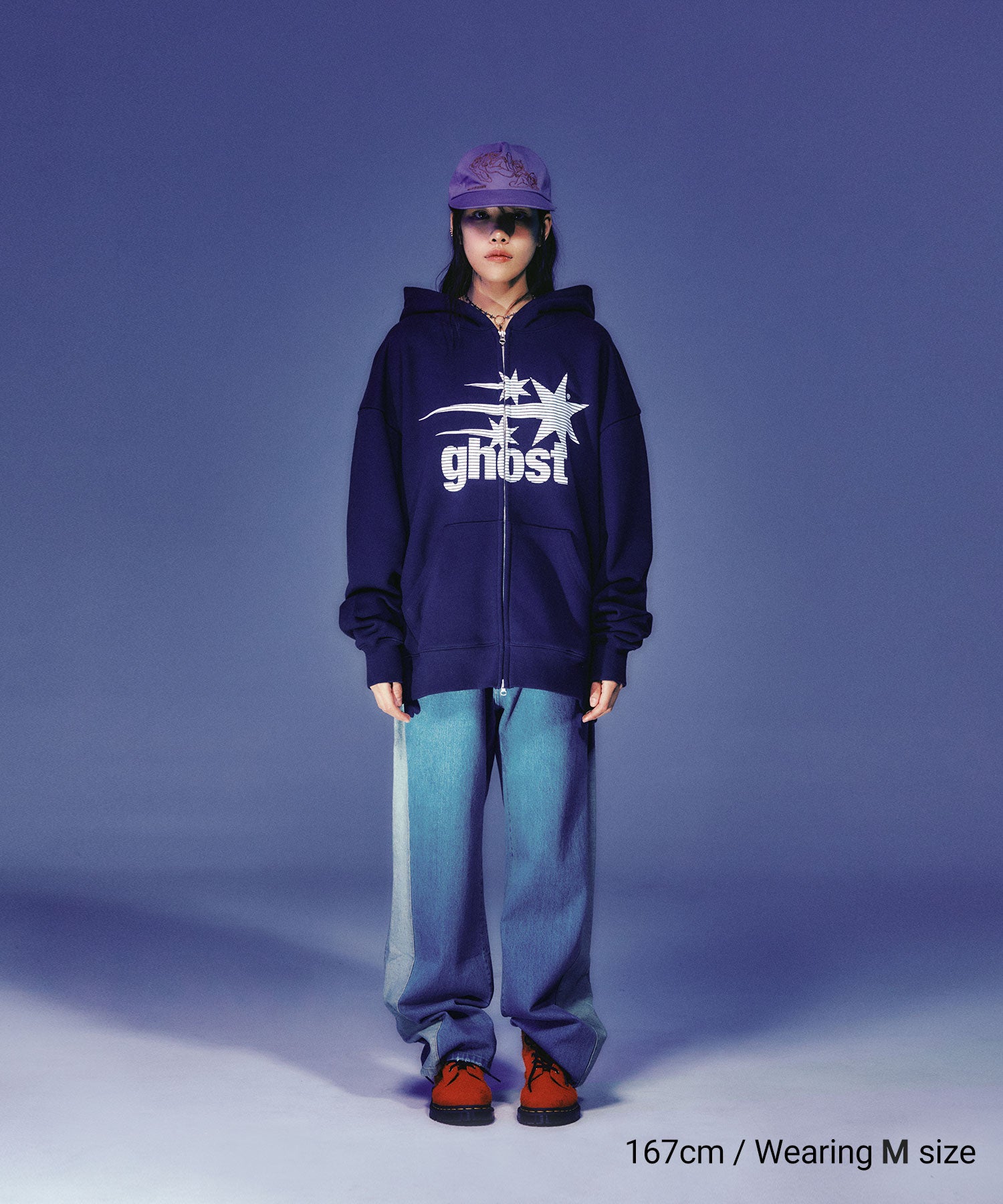 Nice Ghost Club Ghost 3Star Hoodie Zip Up [Charcoal]
