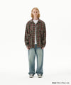Mahagrid Cut Off Flannel Check Shirt