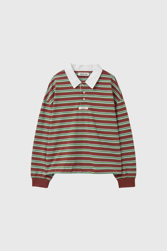 General Idea WOMAN Multi Stripe Rugby T-Shirt [BRICK]