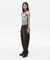 Mahagrid Denim Printed Halter Knit