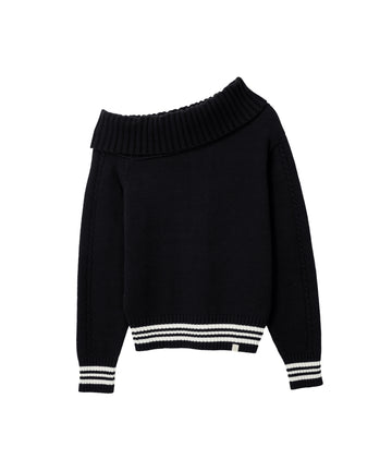 Bitter Cells Sally Unbalanced Off Shoulder Knit