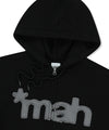 Mahagrid mah CUT OFF APPLIQUE ZIP-UP HOODIE