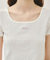 Marithé François Girbaud W FLOWER SLIM CROP TEE