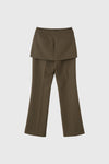 General Idea WOMAN Skirt Layered Bootcut Slack Pants [TAUPE]