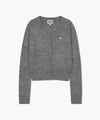 Marithé François Girbaud W V-NECK CROP CARDIGAN heather gray
