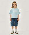 Marithé François Girbaud Kids W Ballet Classic Logo Semi Crop Tee Sky Blue