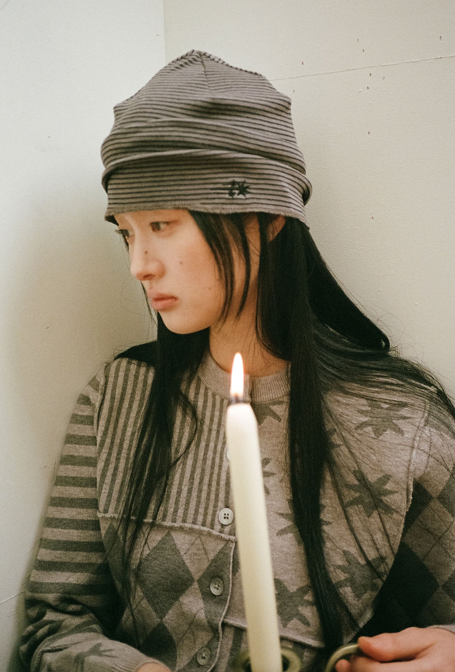 Nice Ghost Club Stripe Tuck Beanie