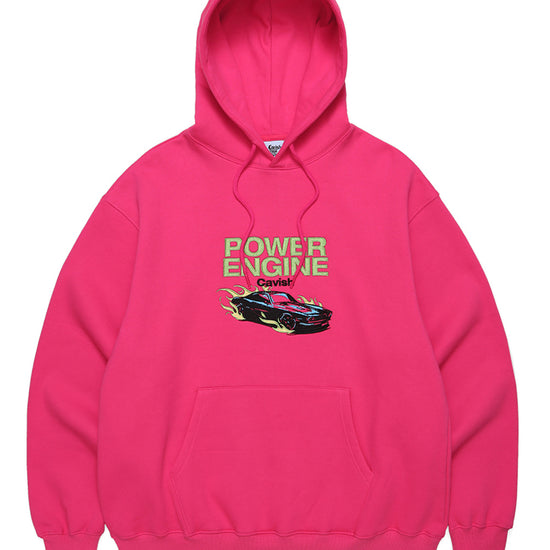 Cavish Power Engine Embroidered Hoodie in Pink