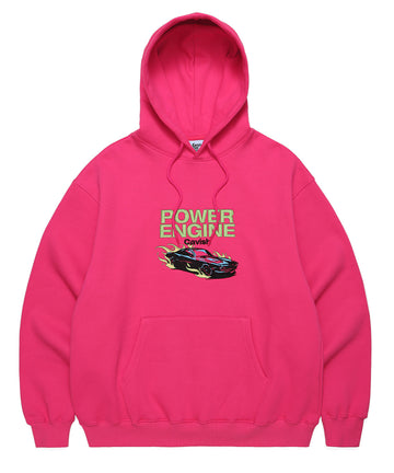 Cavish Power Engine Embroidered Hoodie in Pink