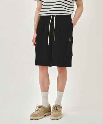 Marithé François Girbaud CLASSIC LOGO CARGO SWEAT SHORTS black