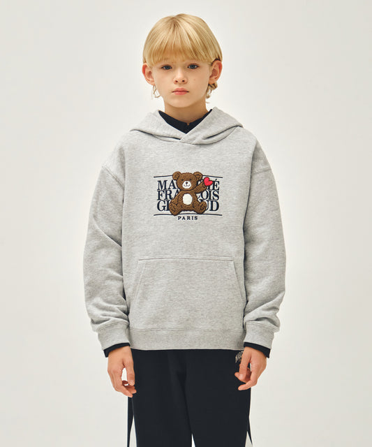 Marithé François Girbaud Kids Bear Classic Logo Hoodie Heather Gray