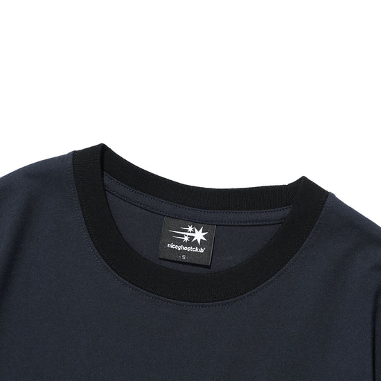 Nice Ghost Club 3 Star Applique 3/4 Sleeve Tee [Navy]