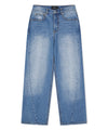 Mahagrid Back Logo Washed Denim Pants [Blue]