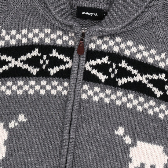 Mahagrid Skull Cowichan Knit Sweater