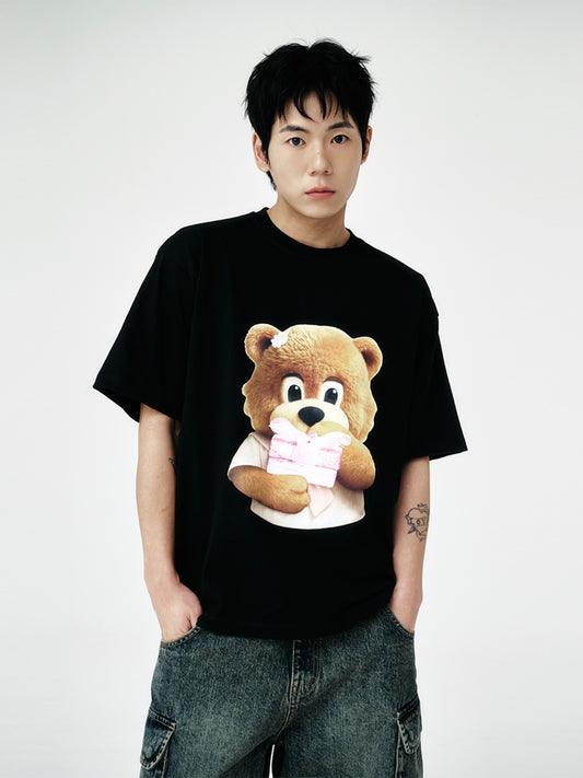ADLV AC Bear Baby Face Gift Short Sleeve T-Shirt
