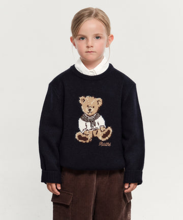 Marithé François Girbaud Kids Bear Jacquard Knit Pullover