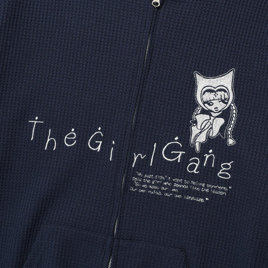 Nice Ghost Club The Girl Gang Waffle Hoodie Zip-Up