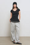 General Idea Women's Lace Trim Sweat Pants [Melange Grey]