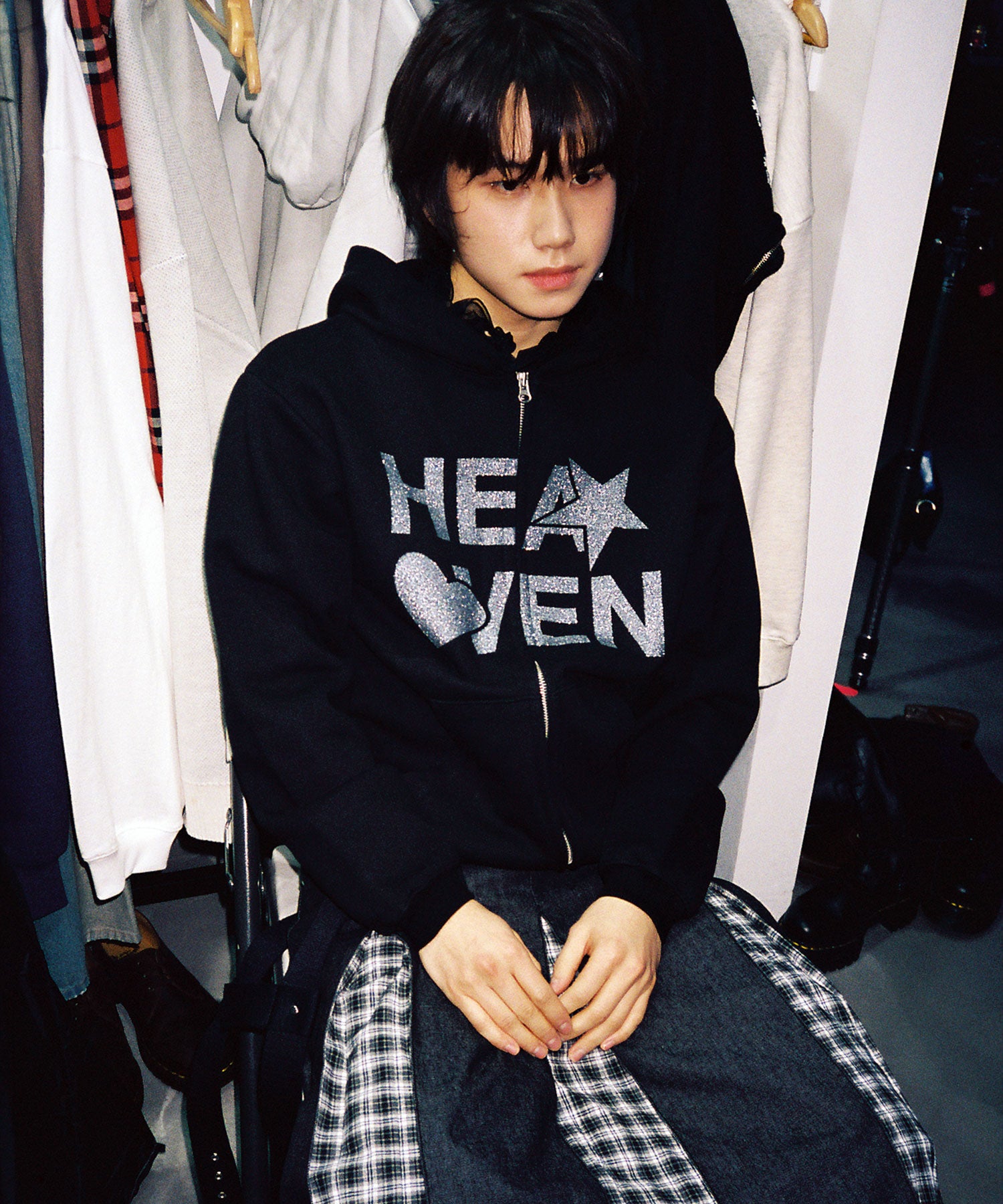 Nice Ghost Club Heaven Hoodie Zip Up [Black]