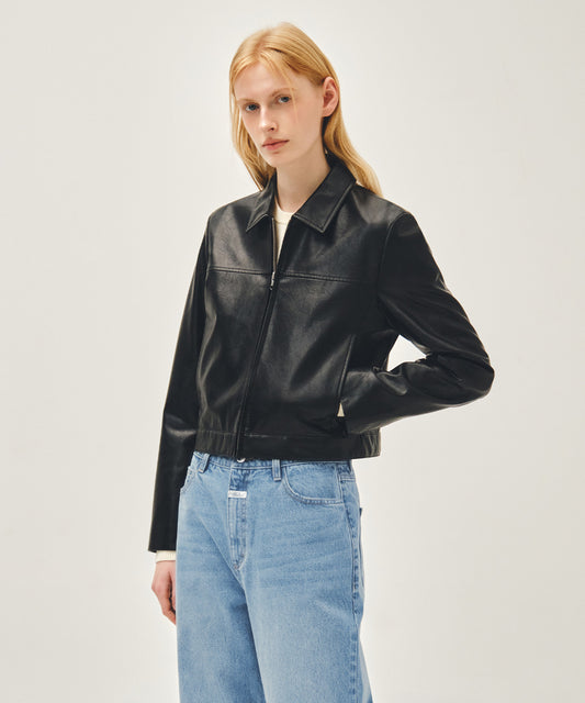 Marithé François Girbaud W CROP FAUX LEATHER JACKET