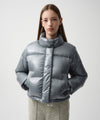 Marithé François Girbaud Women's Glossy Duck Down Crop Puffer in Ivory