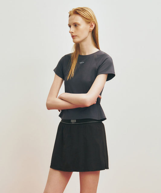 Marithé François Girbaud Marithé SPORT W ATHLEISURE SLIM CROP TEE charcoal