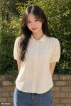 General Idea WOMAN Round Collar Puff Blouse