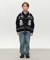 Marithé François Girbaud Kids Nordic Bear Knit Collar Cardigan Navy