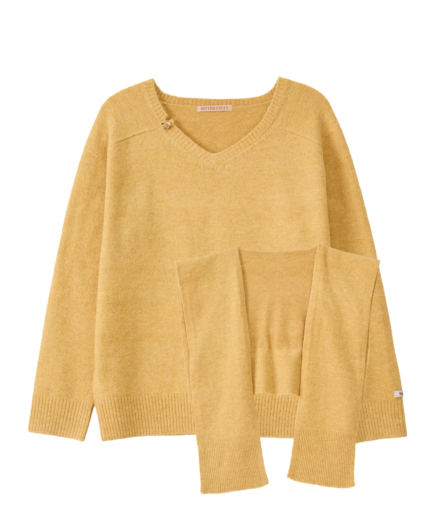 Bitter Cells [SET] Essential V Neck Knit & Shawl