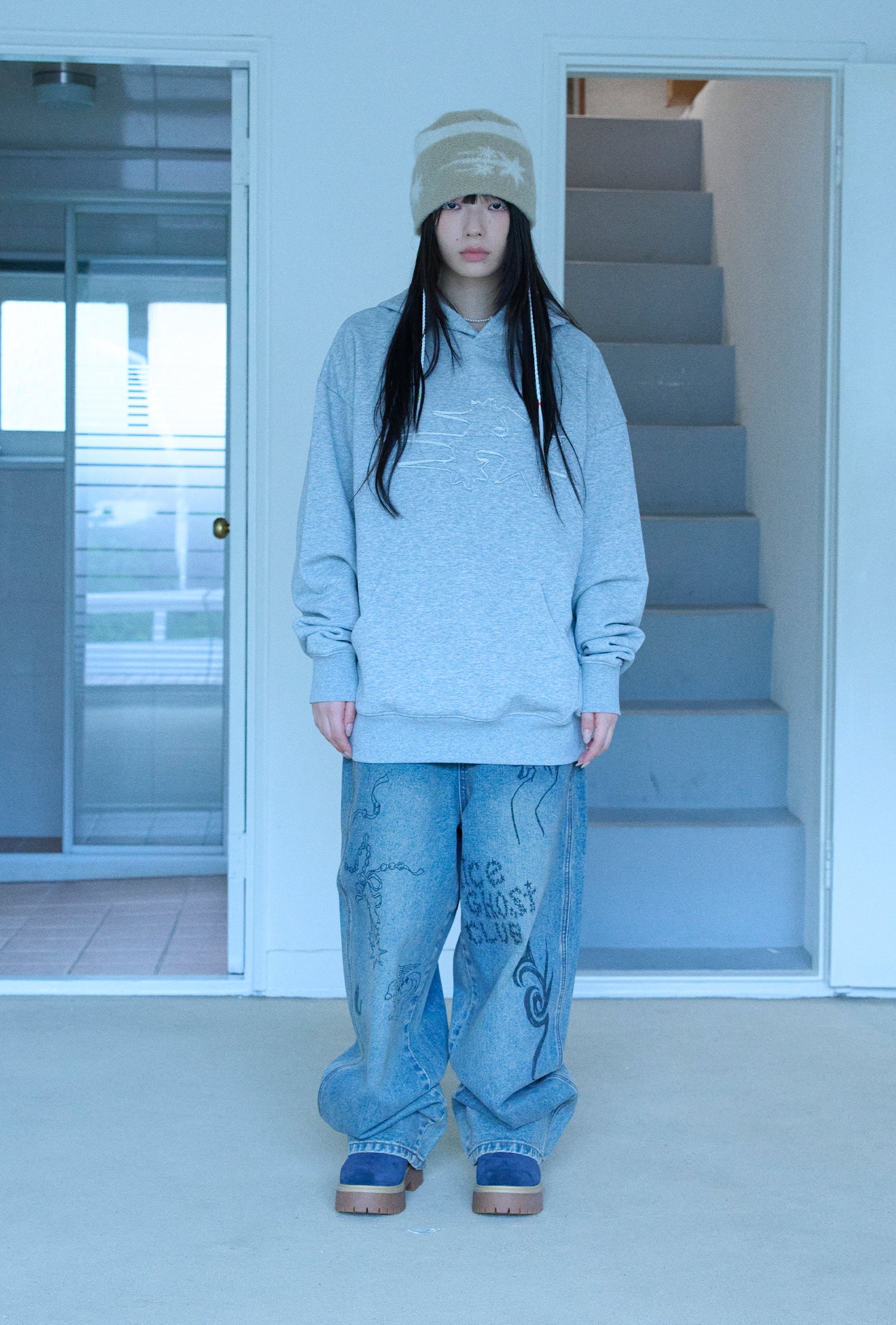 Nice Ghost Club 3 Star Logo Hoodie