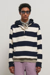 General Idea UNISEX Open Button Stripe Hoodie