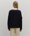 Marithé François Girbaud V-NECK KNIT PULLOVER navy